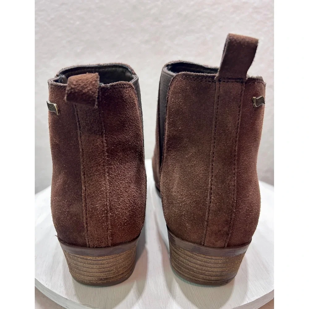Skechers Arch Fit Women 7 Brown Suede Chelsea Ankle Boots‎ 167327 Choc Booties